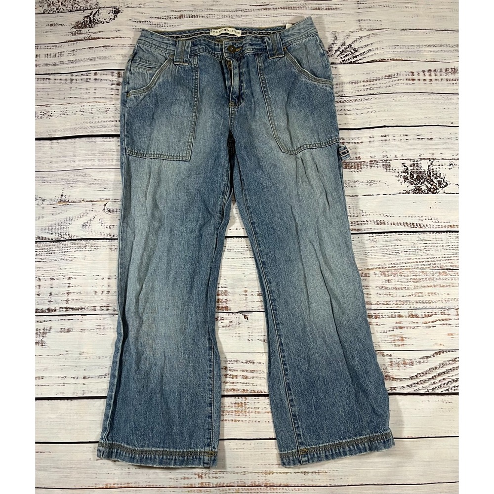 Tommy‎ Hilfiger Blue Flare Jeans Women's 6 Cotton Denim Zip Fly Medium Wash